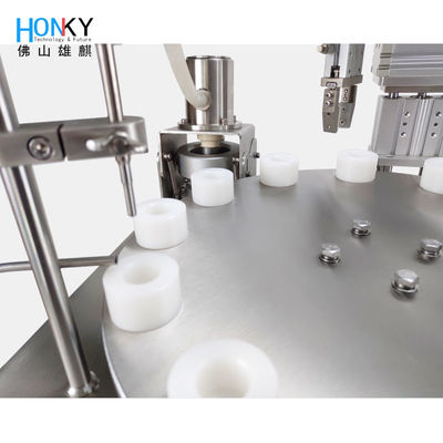 GMP Workshop Using Desktop Vial Filling Capping Machine With Servo Capping Head For Lab Small Batch Manufacturing