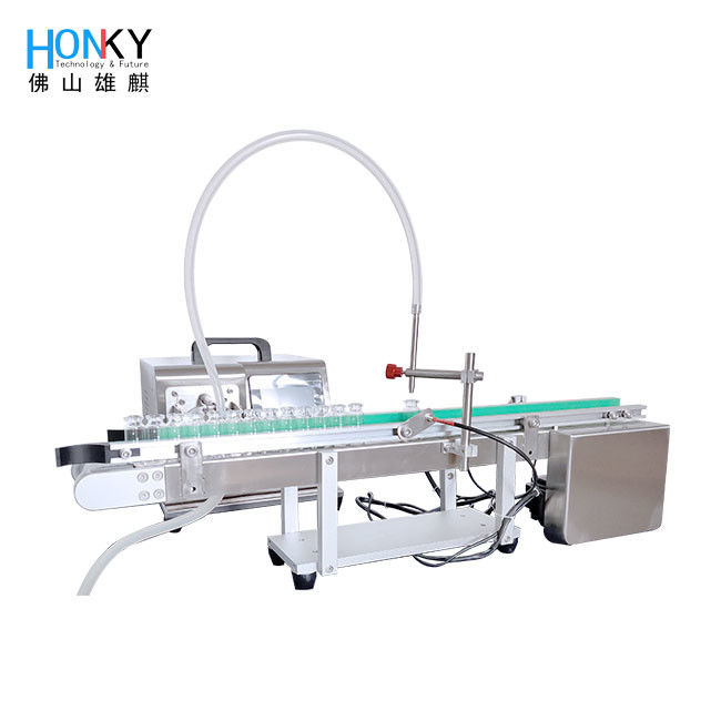 نوع خط المكتب آلة ملء القارورة خط ملء صغير مع ناقل تغذية الزجاجة و Samll Bach لرعاية الجلد ملء الزيت