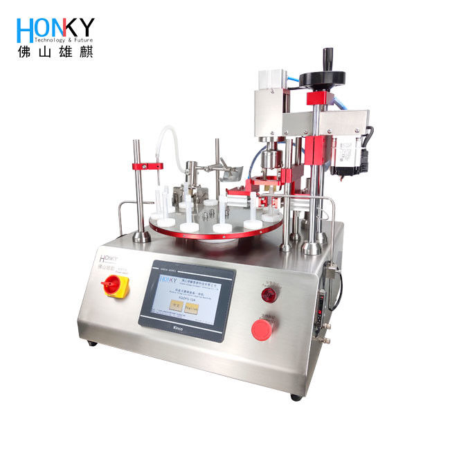 Desktop Small Vial Liquid Perfume Filling Capping Machine With High Precision Pump And Servo Motor For Small Vial Capping Packing
