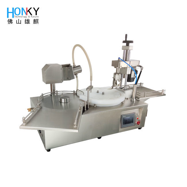 25 bpm 15ml PLC Control Desktop Liquid Filling and Capping Machine للزجاجات الزجاجية