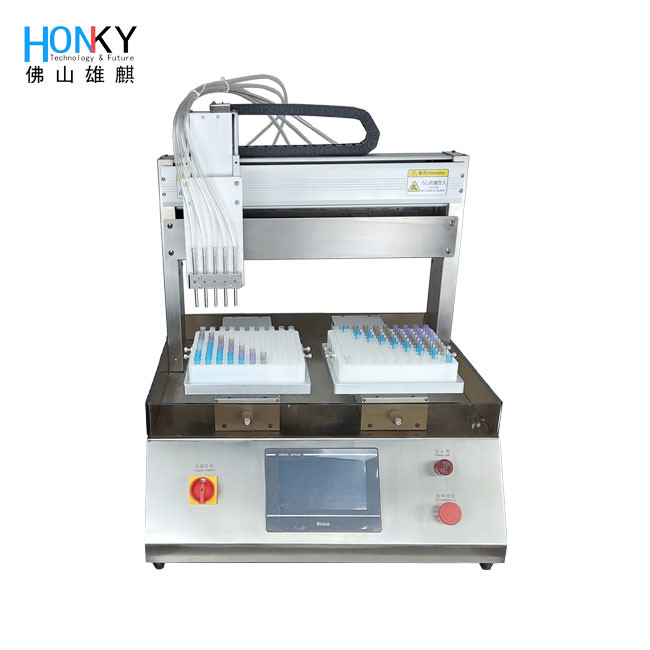 Desktop High Speed 5ml Skin Essential Liquid Filling Machine With Double Lane Mold Filling For Cosmetic Liquid Packing